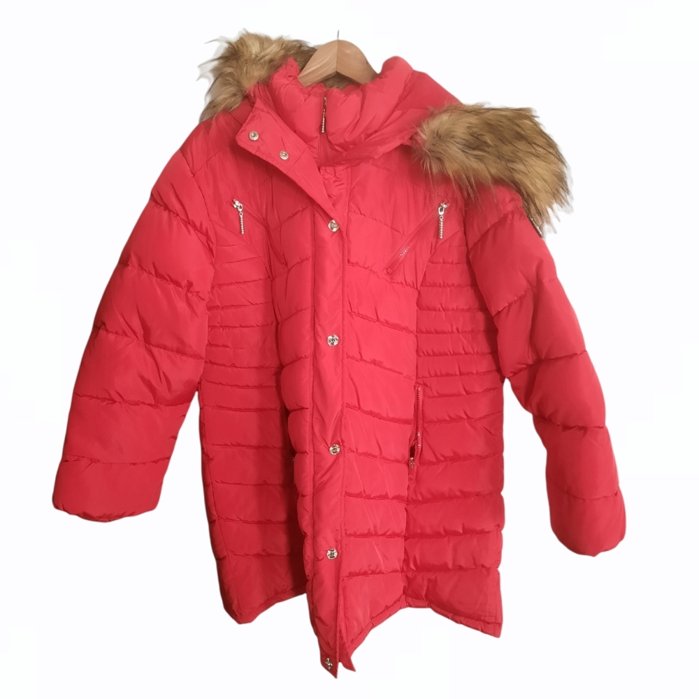 ❤️Red 2X Plus Rocawear Long Puffer Jacket Faux Fur Hood 2X WINTER